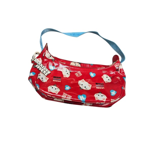 Harajuku Lovers Y2K Red Kitty Cat Print Mini Shoulder Bag Purse Kawaii Pop Cute - Picture 1 of 12